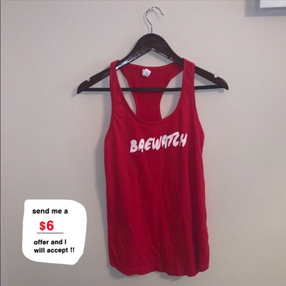 Next Level Apparel Tops - Next Level Women’s BaeWatch Red Tanktop